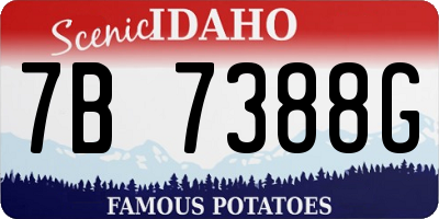 ID license plate 7B7388G