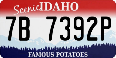 ID license plate 7B7392P