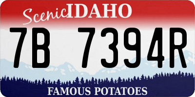 ID license plate 7B7394R