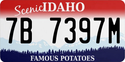 ID license plate 7B7397M