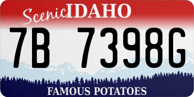 ID license plate 7B7398G