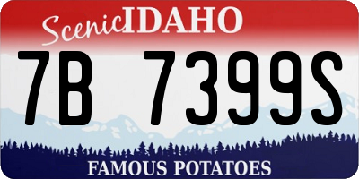 ID license plate 7B7399S
