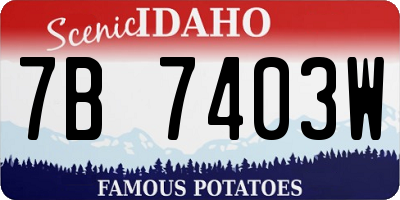 ID license plate 7B7403W