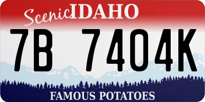 ID license plate 7B7404K
