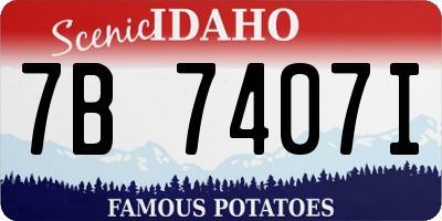 ID license plate 7B7407I