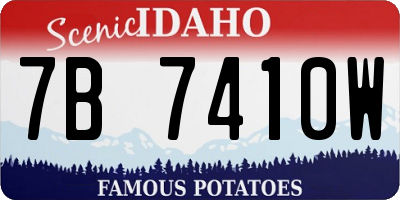 ID license plate 7B7410W