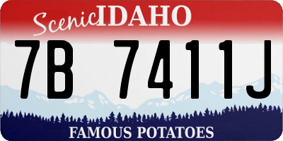 ID license plate 7B7411J