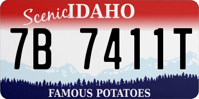 ID license plate 7B7411T