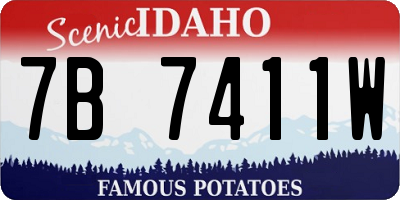 ID license plate 7B7411W