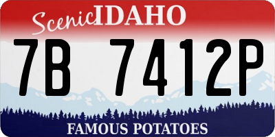 ID license plate 7B7412P