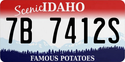 ID license plate 7B7412S