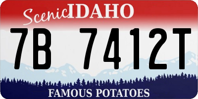 ID license plate 7B7412T
