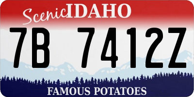 ID license plate 7B7412Z