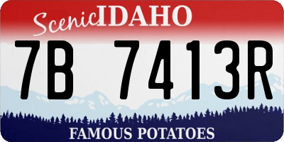 ID license plate 7B7413R