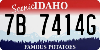 ID license plate 7B7414G