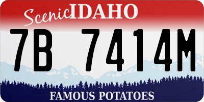ID license plate 7B7414M
