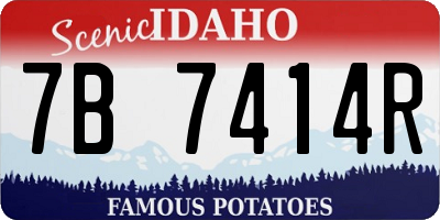 ID license plate 7B7414R