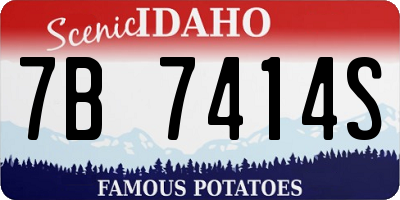 ID license plate 7B7414S