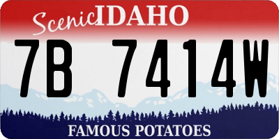 ID license plate 7B7414W