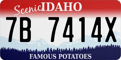 ID license plate 7B7414X