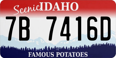 ID license plate 7B7416D