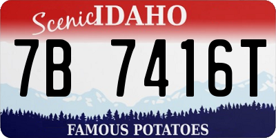 ID license plate 7B7416T