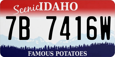 ID license plate 7B7416W