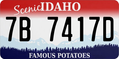ID license plate 7B7417D