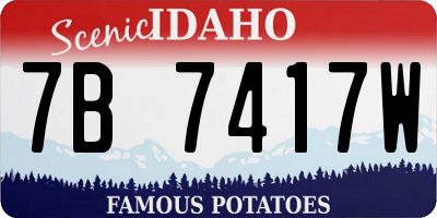 ID license plate 7B7417W
