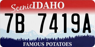 ID license plate 7B7419A