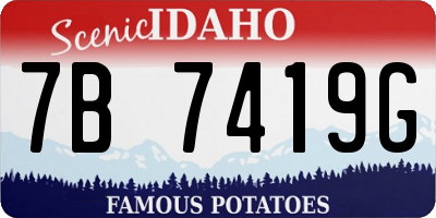 ID license plate 7B7419G