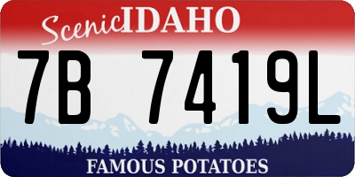 ID license plate 7B7419L