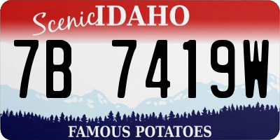 ID license plate 7B7419W