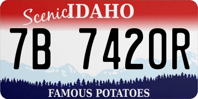 ID license plate 7B7420R