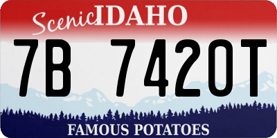 ID license plate 7B7420T