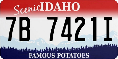 ID license plate 7B7421I