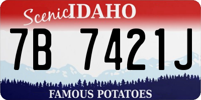 ID license plate 7B7421J