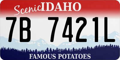ID license plate 7B7421L