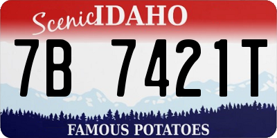 ID license plate 7B7421T