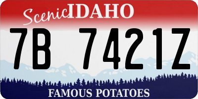 ID license plate 7B7421Z