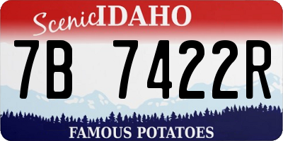 ID license plate 7B7422R