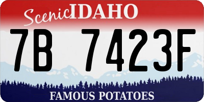 ID license plate 7B7423F