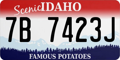 ID license plate 7B7423J