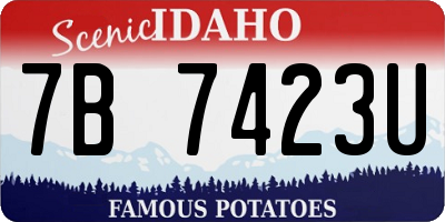 ID license plate 7B7423U