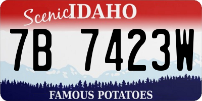 ID license plate 7B7423W