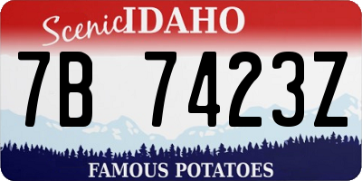 ID license plate 7B7423Z