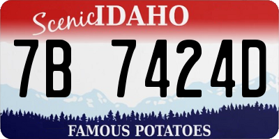 ID license plate 7B7424D