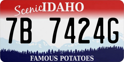 ID license plate 7B7424G
