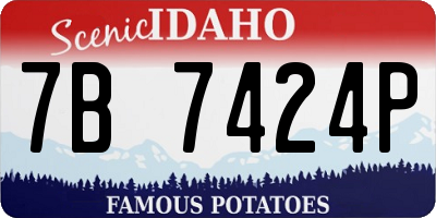 ID license plate 7B7424P