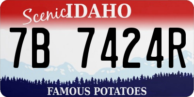 ID license plate 7B7424R